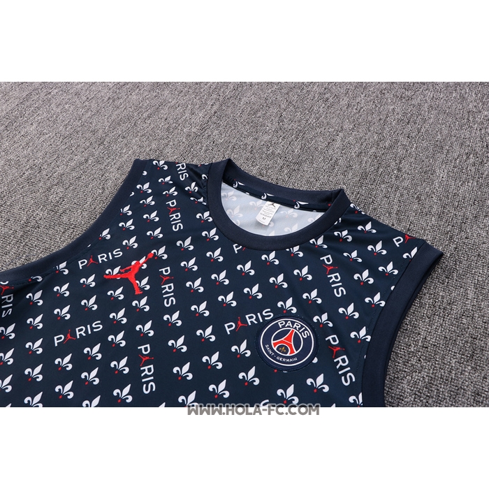 Camiseta de Entrenamiento Paris Saint-Germain Jordan 2022-2023 Sin Mangas Azul
